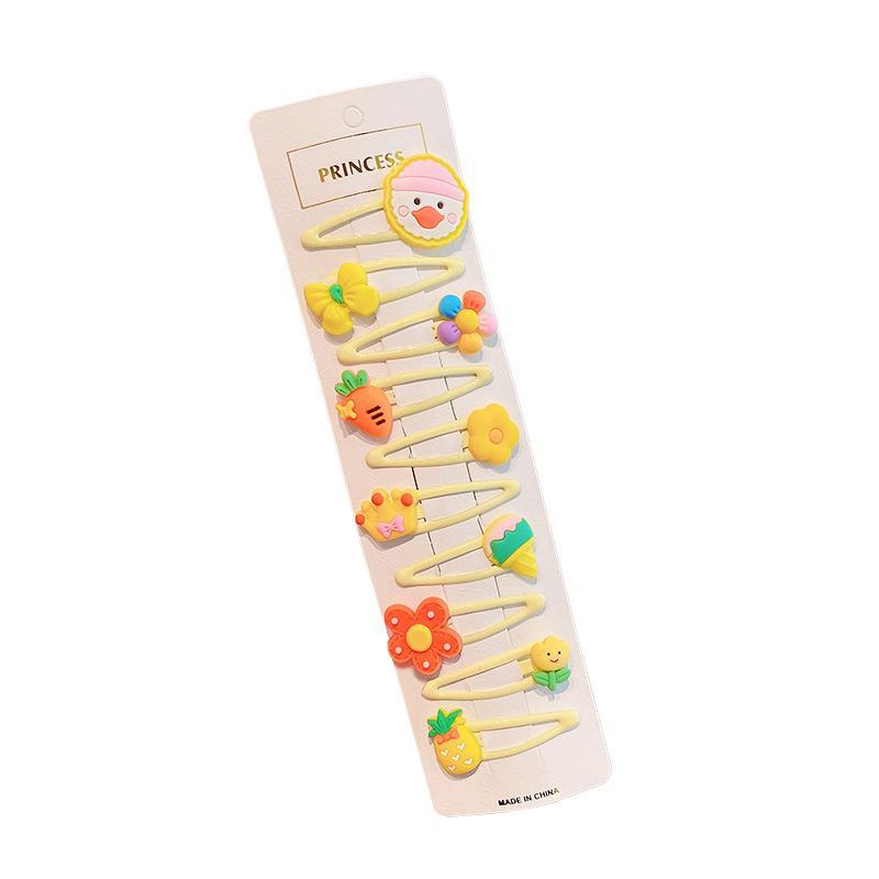 Clip de cabello auténtico para niños, clip de cabello rotos para chicas, clip de cabello no dañado, tarjeta de cabello de fresa, cartón de dibujos animados, clip de cabello lateral para bebés.