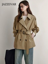 中长款风衣女春秋新款双排扣显瘦小个子女式大衣外套