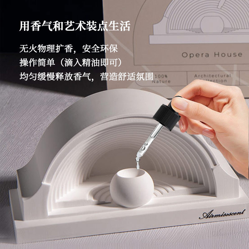 オペラハウススタイルのアロマテラピー装飾品ディフューザー無火アロマテラピー長期持続フレグランスルームフレグランスギフトディフューザーストーン|undefined