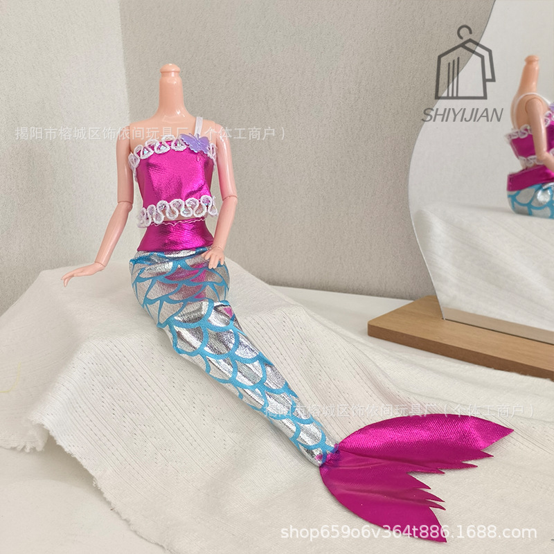 Foreign Trade 30cm 11inch Barbie Mermaid Suit Fishtail Skirt Mermaid Princess Clothing Wholesale