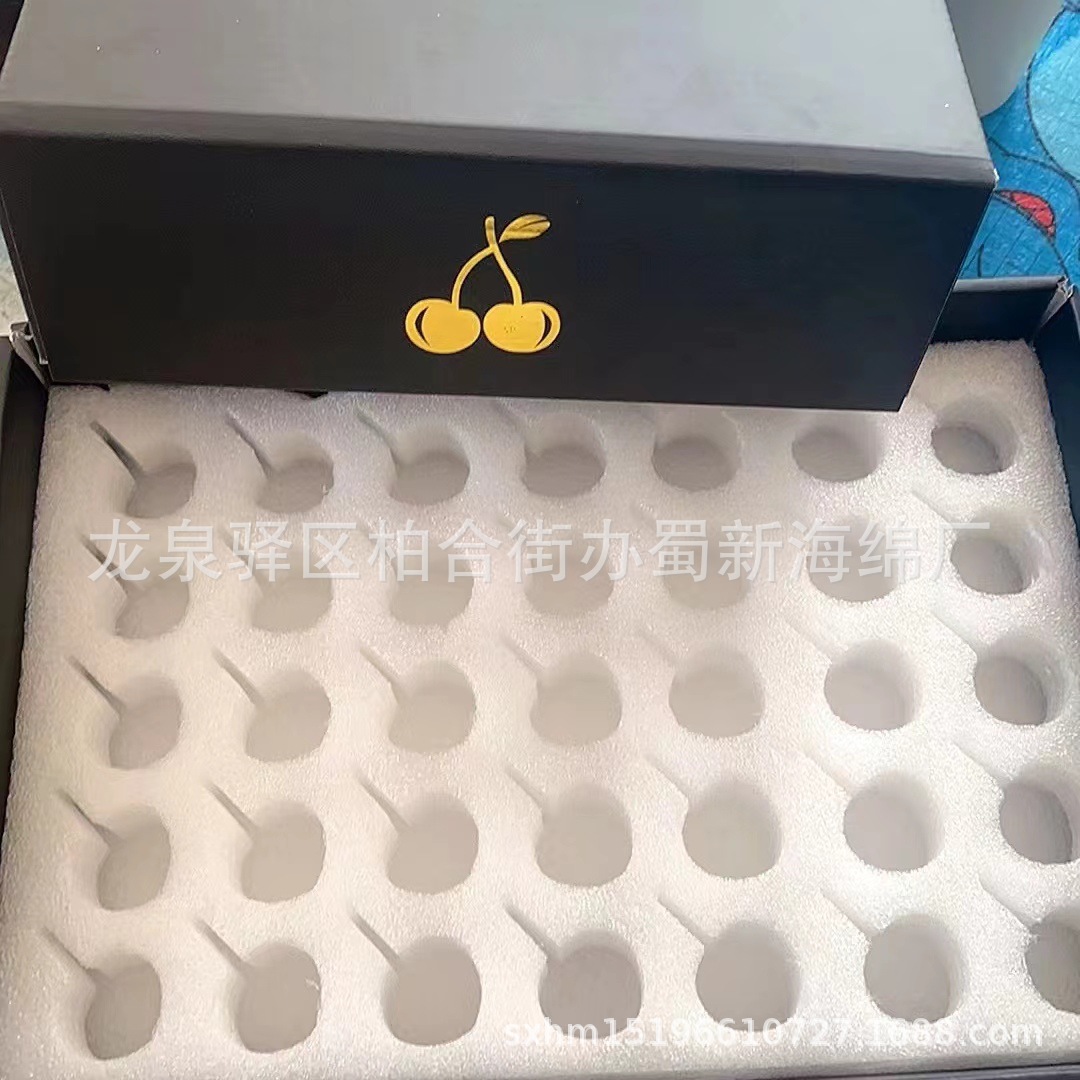 厂家供应白色海绵车厘子包装海绵/车厘子樱桃铝膜泡沫盒子包装