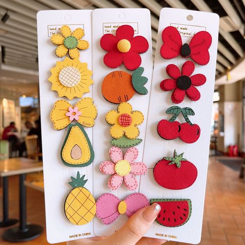 Cute cartoon children's Velcro posts for girls and babies with broken bangs, baby hair accessories that do not hurt hair, hair accessories