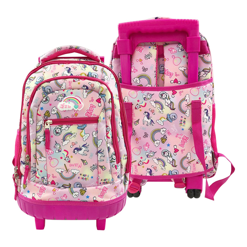 Mochila escolar con barra de tracción para estudiantes de primaria, fábrica de origen de comercio exterior, niños y niñas, reducción de la carga, mochila coreana, mochila impermeable al por mayor