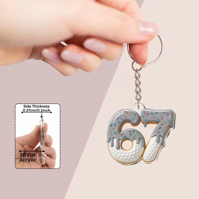 Colgante transfronterizo 2D plano creativo llavero acrílico fútbol béisbol baloncesto rugby voleibol simple 67 claves