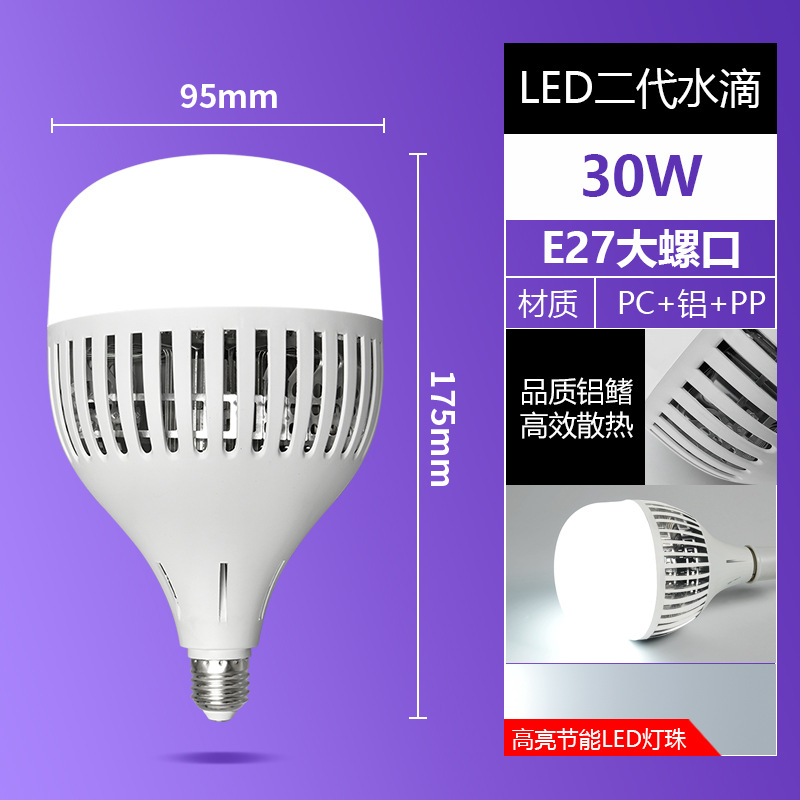 Bombilla led de alta potencia de ahorro de energía súper brillante taller de fábrica ingeniería de almacén iluminación de luz fuerte de ahorro de energía para el hogar e27 bombilla