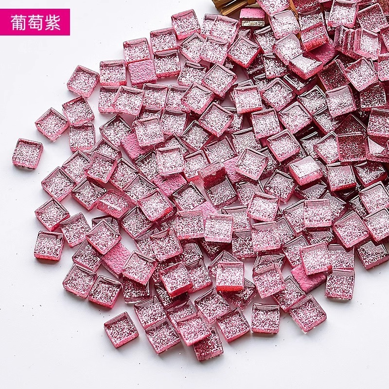 1cmキラキラガラスモザイクDIY子供手作り材料小粒水晶自己貼り付け|undefined