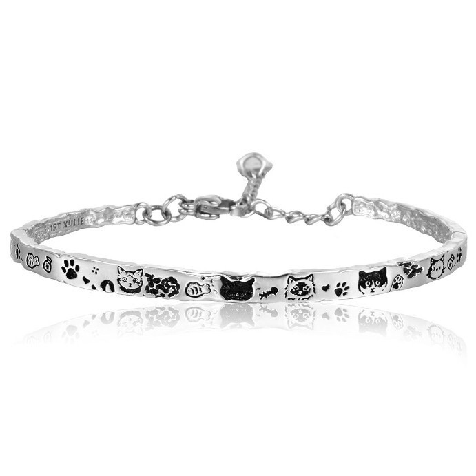 Graffiti Kitten Bracelet Cute Fun Light Luxury Bracelet High Beauty Value Sweet Cool Cool Style Bracelet All-Match Hand Jewelry