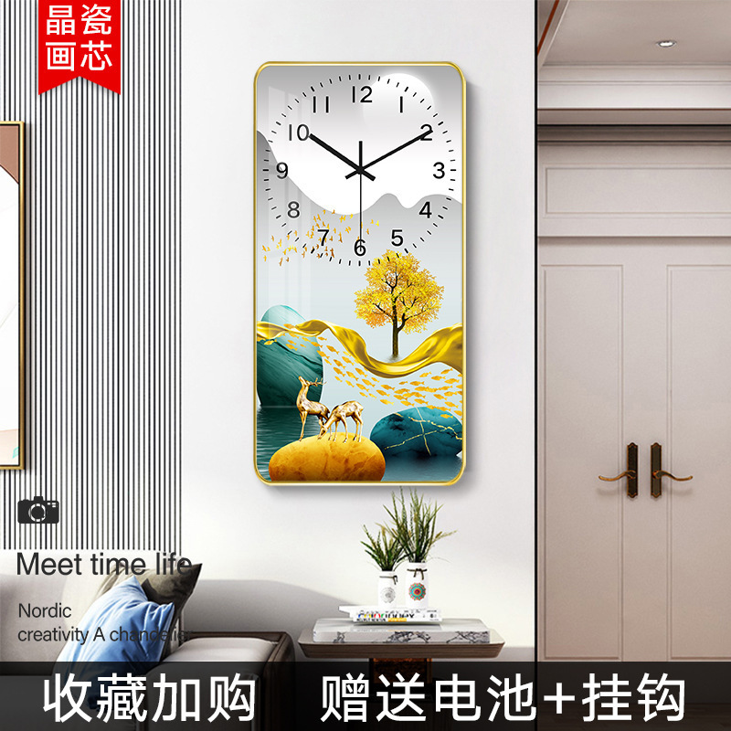 Moderno Hotel minimalista pasillo pintura decorativa reloj de lujo luz corredor Fondo colgante de pared pintura salón reloj mural