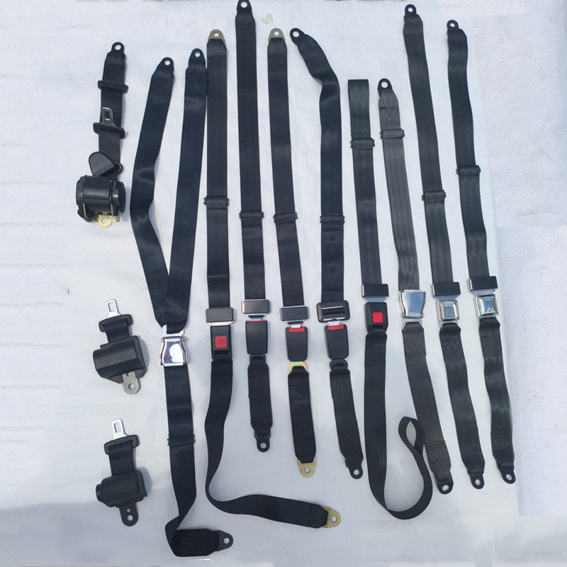 Car Seat Belts, Safety Belts for Buses, School Buses, Coaches, Vans, and Amusement Parks, Two-Point and Three-Point Safety Belts