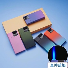 5支-100支整盒金属防风打火机蓝焰直冲广告宣传logo可充气批发