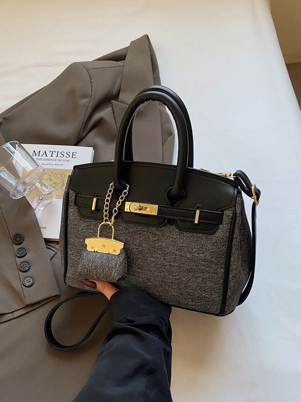 Bolso Kelly de alta gama para mujer, novedad 2026, de mezclilla con patchwork retro, para llevar al hombro o cruzado, ideal para el día a día.