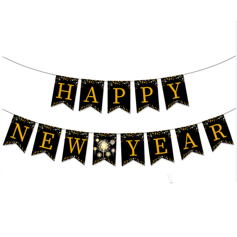 クロスボーダー新年箔押し旗2023新年元日パーティー装飾紙横断幕卸売り|undefined