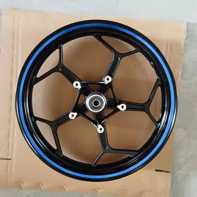 Motorcycle wheel hub: disc brake front and rear - blue-rim-front-wheel