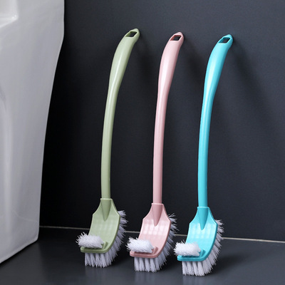 Home Daily thickening Plastic Long handle Double-sided brush TOILET Go to die Wildebeest Barrel brush Bend toilet Brush the gap