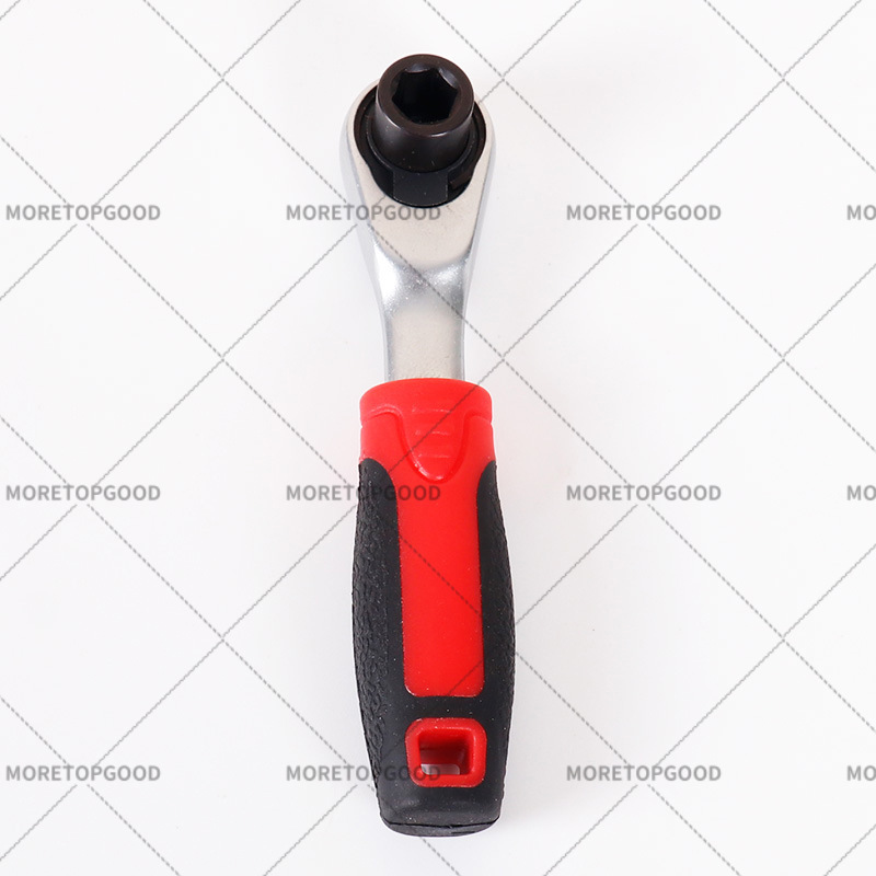 多功能棘轮扳手 红胶柄单头迷你棘轮扳手 汽修快速脱落省力扳手