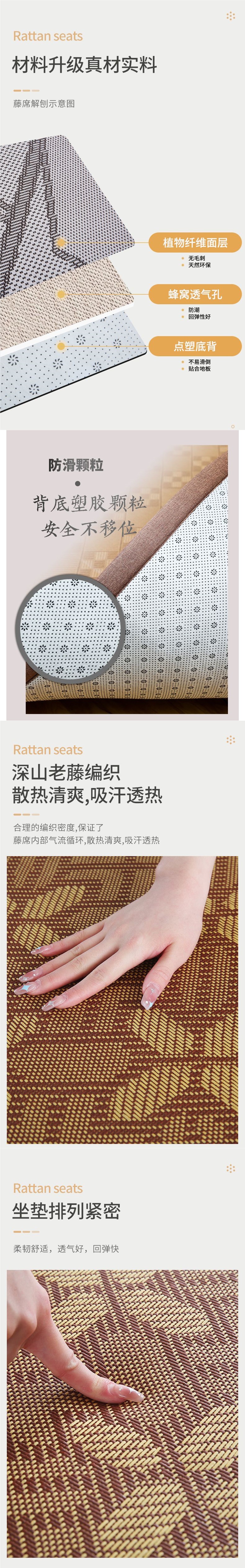 Summer Japanese-Style Cooling Mat Floor Mat for Bay Window Balcony Tatami Grass Mat Tea Table Bedside Carpet 1.8m Dormitory Mattress