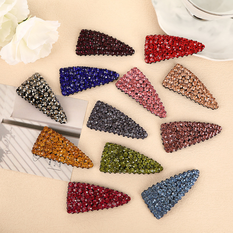 New solid color South Korea triangle drill Austrian drill full drill BB clip bangs clip hairpin side clip manufacturers wholesale