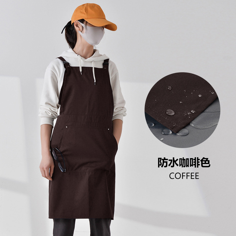 Delantal impermeable transfronterizo logotipo personalizado para hornear catering camarero ropa de trabajo cocina en casa delantal de lona al por mayor