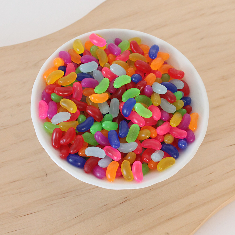 Small Artificial Geely Bean Rainbow Candy Pvc Fruit Gummy DIY Cream Glue Mobile Phone Case Crystal Mud Food Toy Accessories