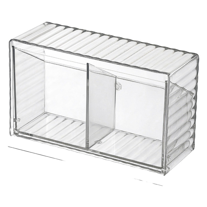 Caja de almacenamiento de hisopo de algodón de plástico montada en la pared multifuncional Flip caja de almacenamiento de servilletas sanitarias a prueba de polvo caja de organización de objetos pequeños