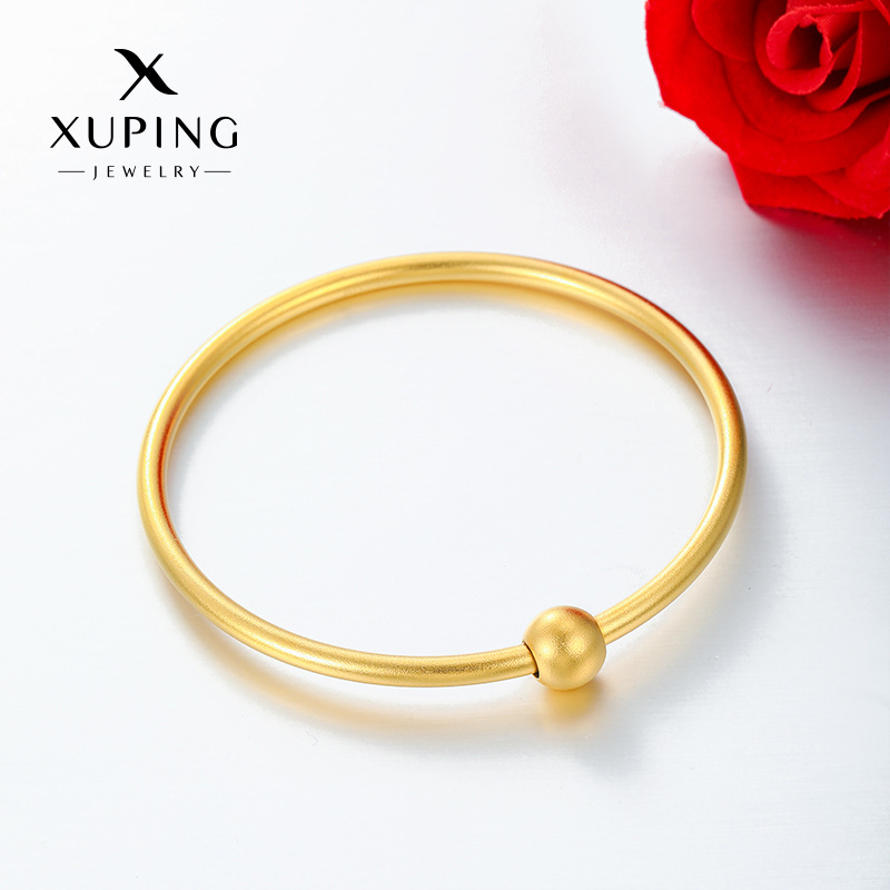 Xuping acero inoxidable chapado 24k estilo simple anillo imitación de pulsera de oro clásica lujosa joyas