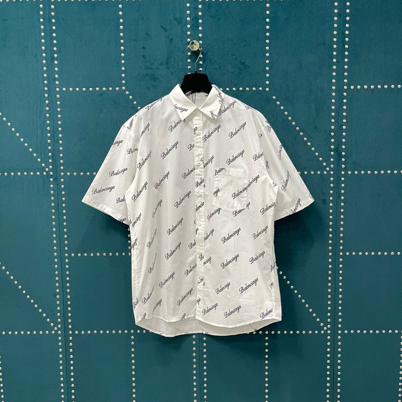 Gao Ding Independent Men's and Women's Style Flat for Art Signature logo Barrage Short Sleeve Shirt Loose Cross-border Daily