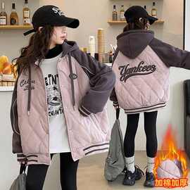 女童外套秋冬2025新款韩版冬季棉衣儿童装大童洋气夹棉加厚棒球服