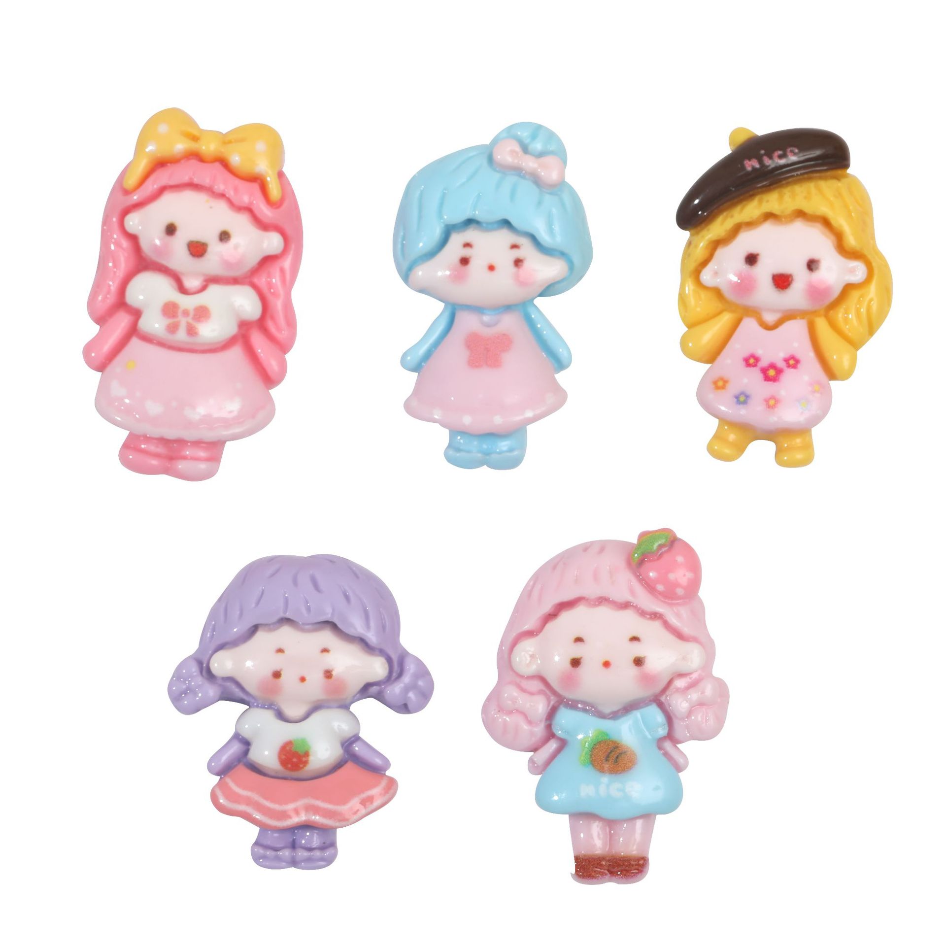 Dibujos animados miniatura moda chica resina accesorios DIY crema pegamento horquilla teléfono móvil Shell agujero zapatos y otros materiales al por mayor