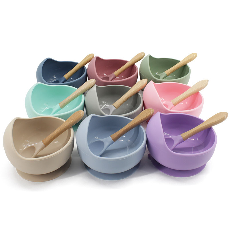 Cuenco de arroz para niños tazón de silicona tazón de Caracol tazón de bebé suplemento alimenticio tazón de alimentación entrenamiento de bebé traje de cuchara de tazón de silicona