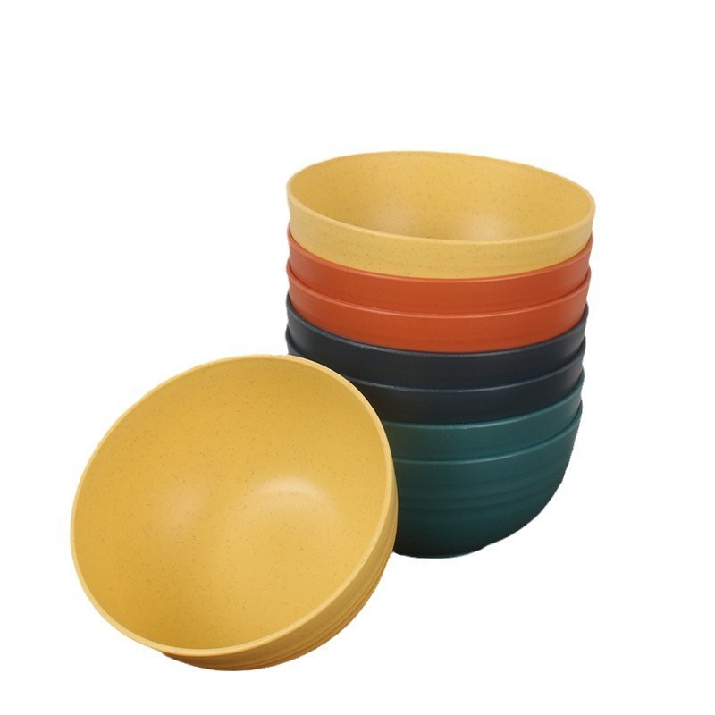 15cm tazón 8 paquetes de trigo casero 6 pulgadas tazón de sopa a prueba de quemaduras a prueba de caídas tazón de arroz dormitorio de estudiantes tazón de fideos 700ml