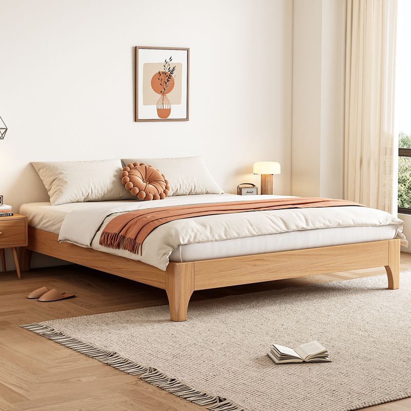 All Solid Wood Bed Without Headboard, Double Bed Can Be Customized 1.2/35/5/ 8m Backless Bed Frame, Tatami Frame