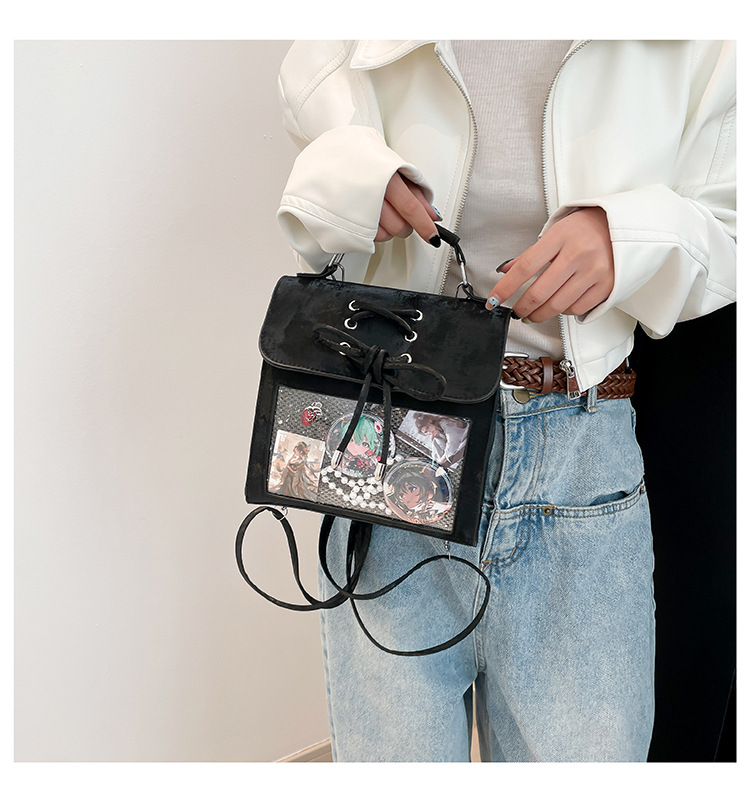 540g Weight Synthetic Leather Lining Material Sewing Thread Fashion Element Magnetic Buckle Closure Type Double Shoulder Straps Strap Type Functional Backpack Bags Type Casual, Daily Occasion Pu Leather Material Women's Backpack Backpack Color Block Pattern All Seasons Season Women's Gender Cute, Streetwear Style Square Shape Color Block Casual Daily Women's Backpack Functional Backpack 8