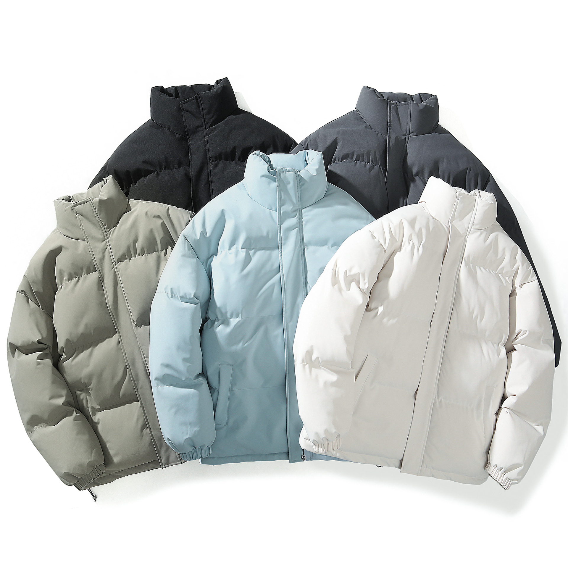 Invierno transfronterizo de algodón de collar hombre grueso calentamiento pan ropa suelta pareja chaqueta de algodón sólido fábrica al por mayor