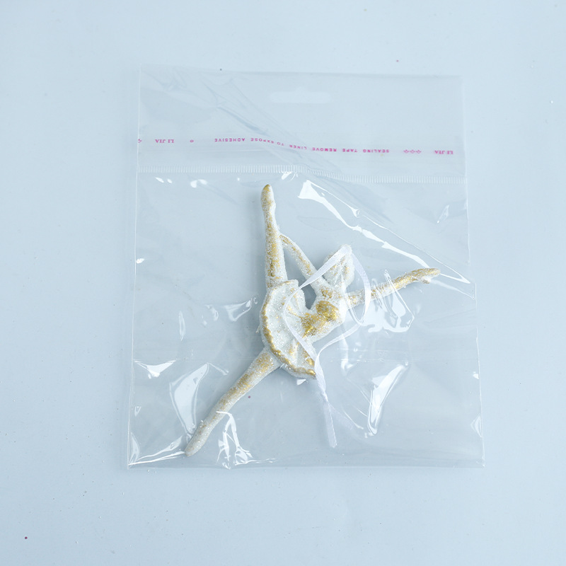 Fábrica de decoraciones de Navidad de oro platino campana de plástico amor hecho a mano árbol de Navidad decoración colgante en stock