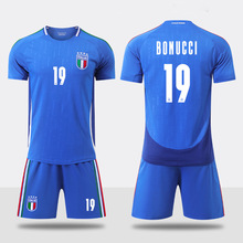 工厂直销2024意大利国家队主场欧洲杯足球服套装男儿童训练服团购