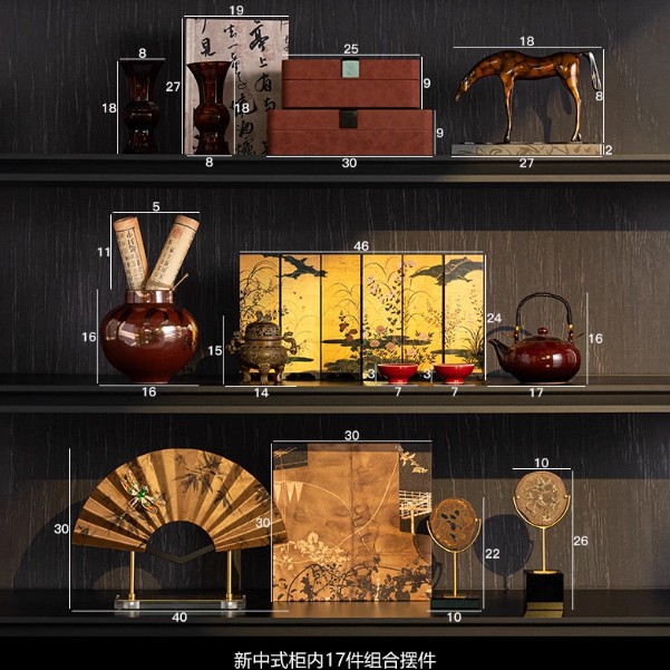 La Oficina del estudio de la casa de té de alta gama de la nueva China está decorada con decoraciones estéticas de la dinastía song.