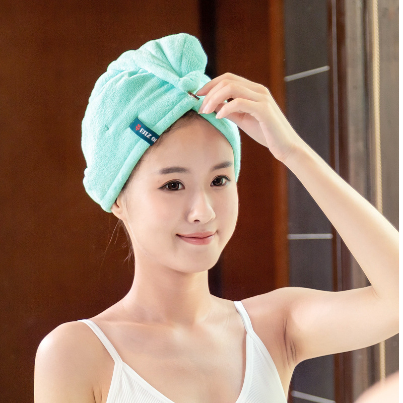 Double-layer thickened water-absorbent soft hair drying cap women's dry hair towel shower cap hair towel children's quick-drying towel shower cap