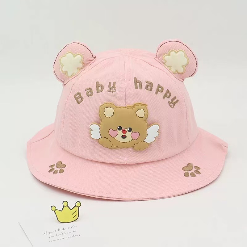 2025 nuevo sombrero de pescador de oso de primavera y otoño lindo niño niña todo fósforo sombra bebé sombrero para el sol estilo fino de verano