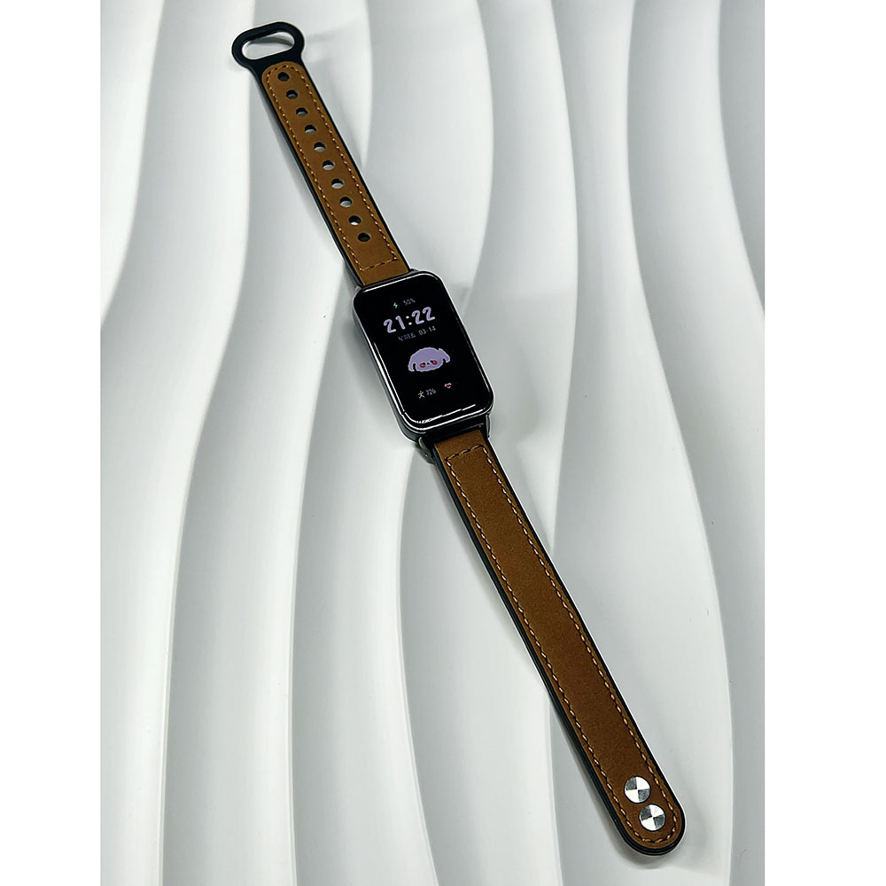 Aplicable a Huawei Pulsera 10 Huawei 9 Pulsera 8a generación de cuero nfc de alta calidad, lujo ligero, deportes, correa de reloj de doble botón