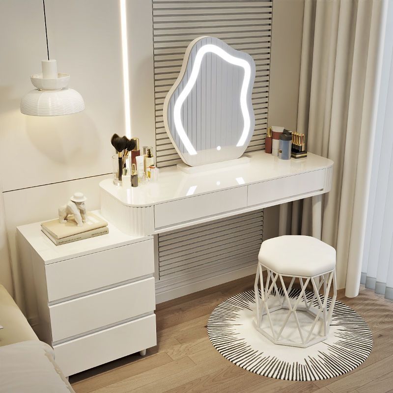 화이트 120 테이블 + 캐비닛 + 거울 + 새둥지 스툴