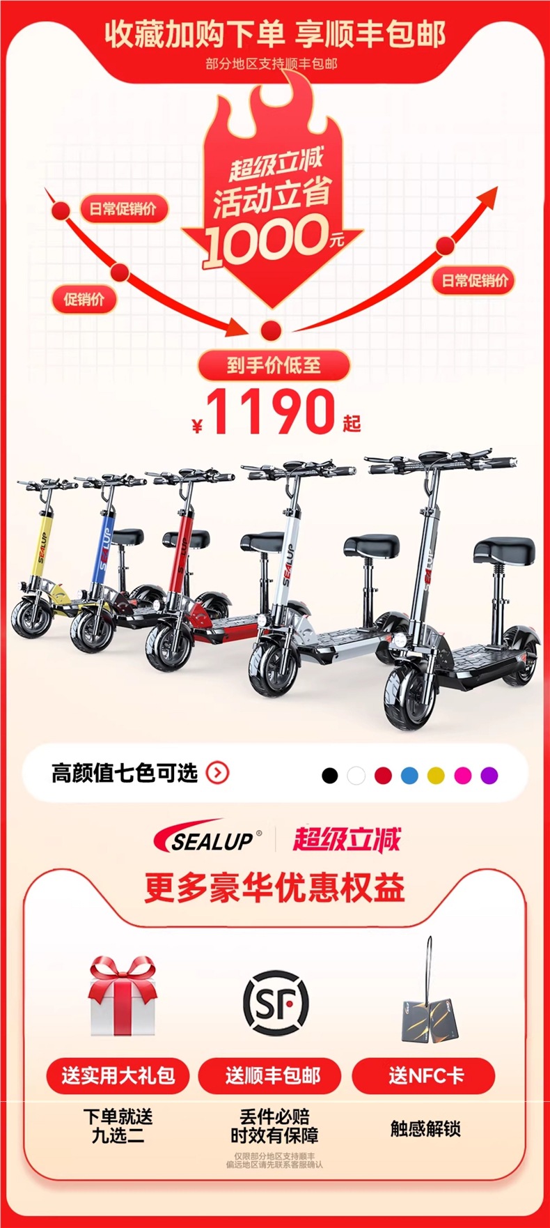 Hilop Electric Scooter Foldable Electric Vehicle Two-Wheeled Mobility Scooter Small Car Mini Electric Bike