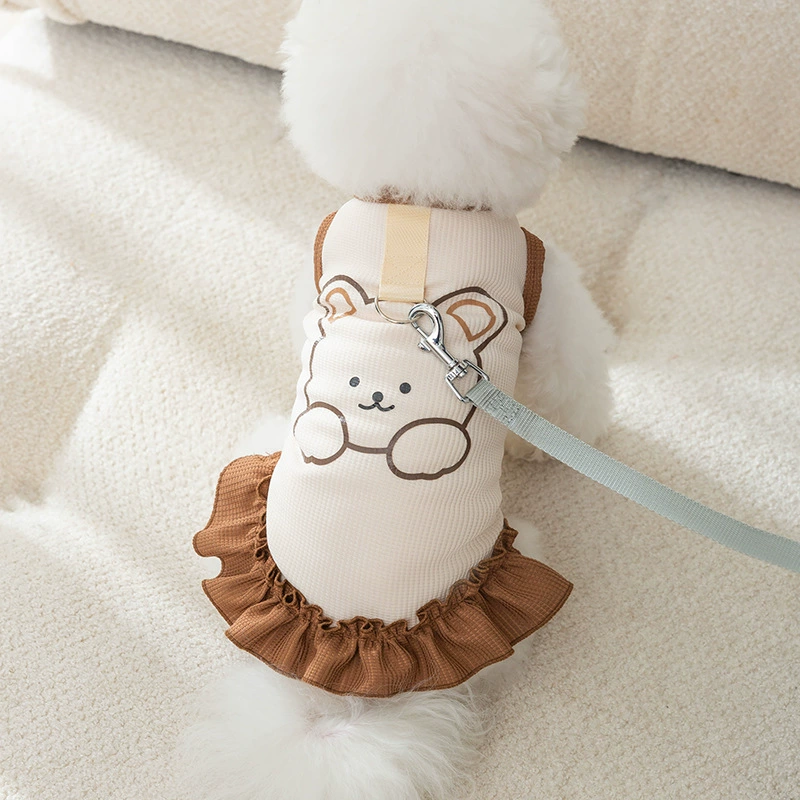 Собака Весна и Лето Матча Медведь Тяговые Медведи Маленькая и средняя собака Двуногий жилет для пары Одежда для домашних животных