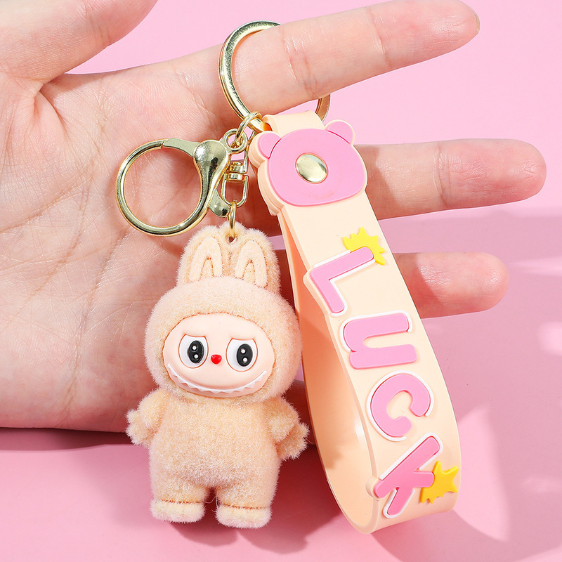 Labubu ラブブキーホルダー漫画出っ歯人形ランドセルペンダント車のキーチェーン小さなギフト卸売|undefined