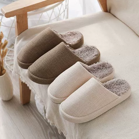 Осенне-зимние плюшевые домашние тапочки с закрытым носком на флисовой подкладке, утолщенные мужские и женские домашние практичные хорошие вещи, домашние хлопковые тапочки для дома