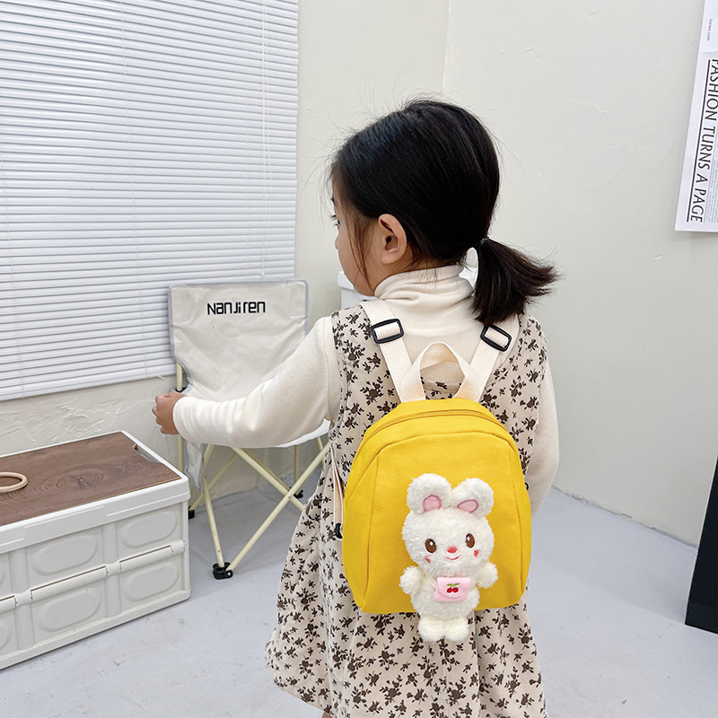 Mochila infantil de peluche, mochila pequeña de caricatura para niños, mochila de jardín de infantes, mochila de conejo