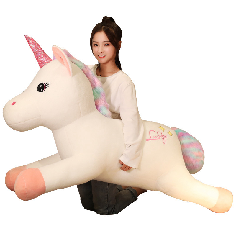 Regenbogen-Einhorn-Plüschtier, Glücksstern-Pegasus-Kissen für Mädchen, Kuscheltier, weiches Spielzeug, süßes Geschenk_voghion.com