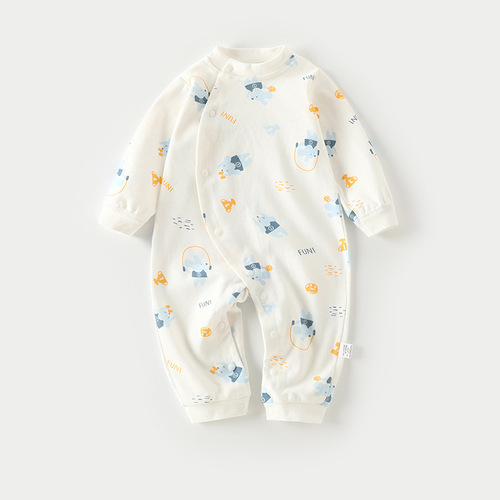 Baby clothes, spring and autumn pure cotton long-sleeved rompers, newborn autumn clothes, toddler pajamas, male and female baby onesies