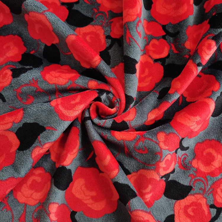 100D 印花不倒绒复合 400gsm 秋冬款加绒加厚保暖内衣套装面料