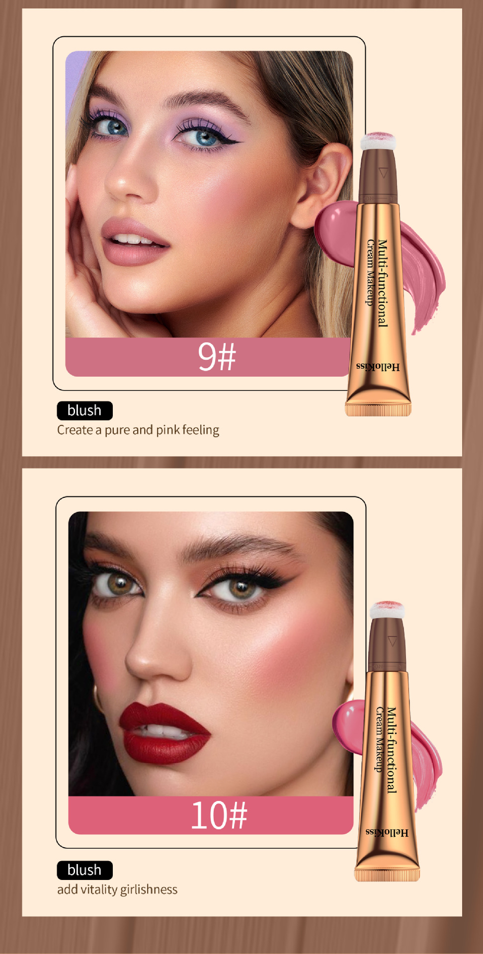 HelloKiss Liquid Highlighter Contouring Multi-functional Makeup Pen Sponge Tip Fine Sparkling Highlighter Liquid Blush Cross-border undefined