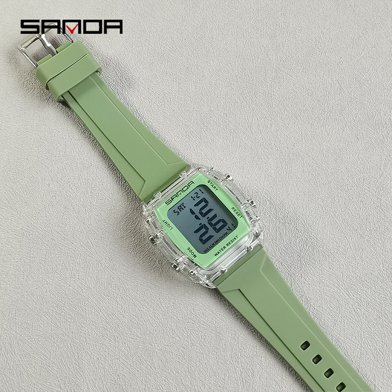 SANDA multifuncional barril de vino tipo reloj electrónico al aire libre para hombres y mujeres estudiantes reloj deportivo de moda reloj impermeable